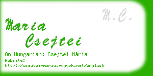 maria csejtei business card