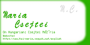 maria csejtei business card